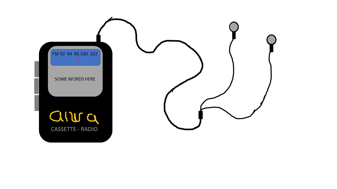 cassette player drawing via Microsoft Paint program